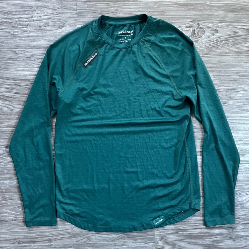 Legends Mens Teal Long Sleeve Performance Training Shirt Small Antimicrobial